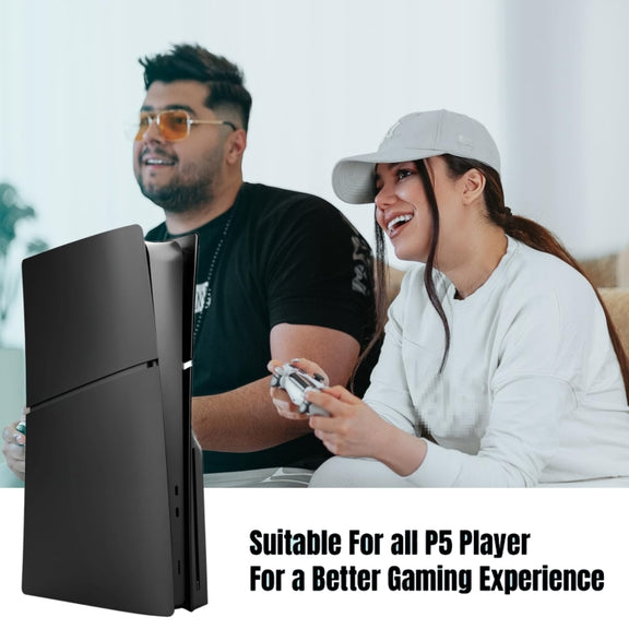 For PS5 Slim Replacement Faceplate Shell Detachable Protective Case, Model: Disc Edition Black