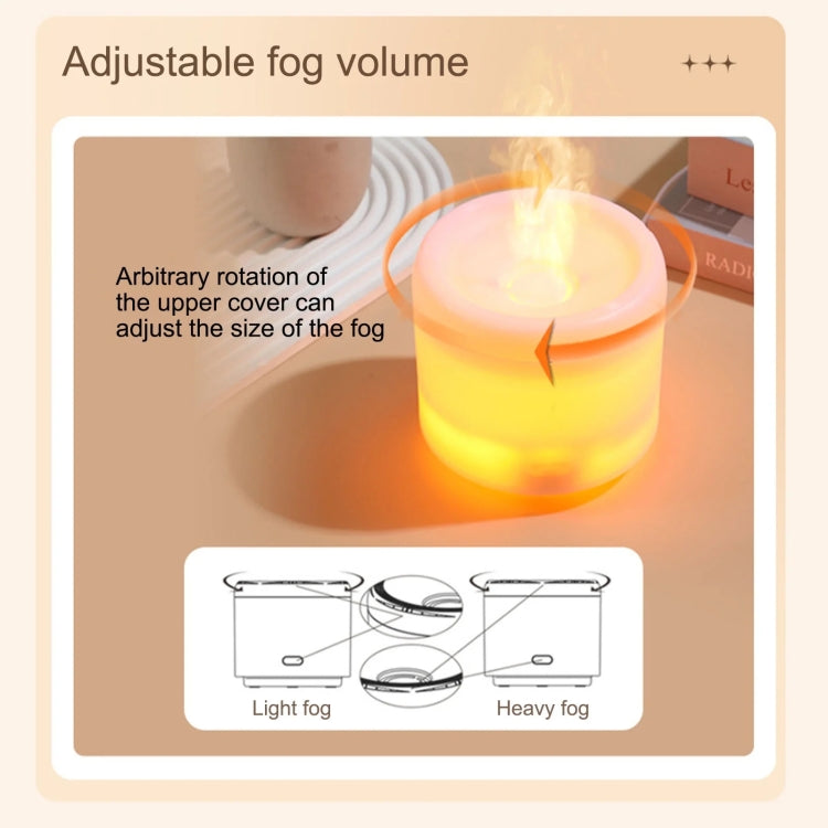 300ml Colorful Flame Aromatherapy Machine USB Power Household Silent Humidifier Aroma Diffuser(White)