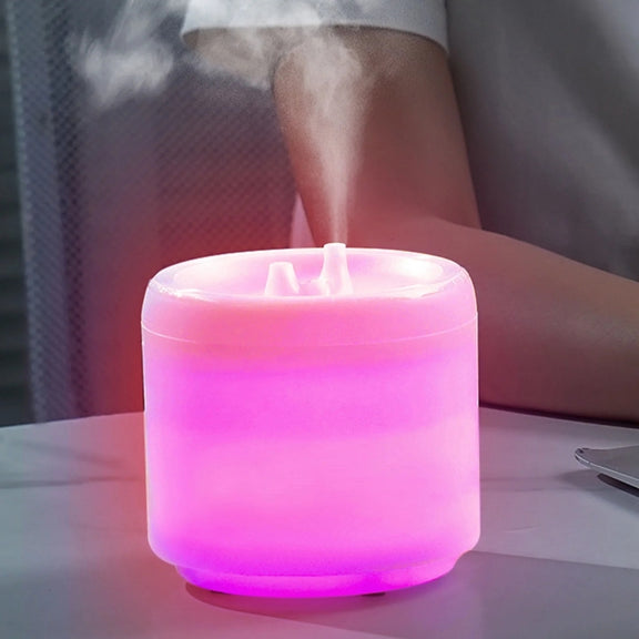 300ml Colorful Flame Aromatherapy Machine USB Power Household Silent Humidifier Aroma Diffuser(White)