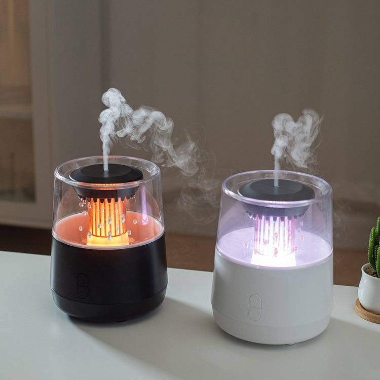 Raindrop Candlelight Aromatherapy Diffuser Air Humidifier with Colorful Lights US Plug Black