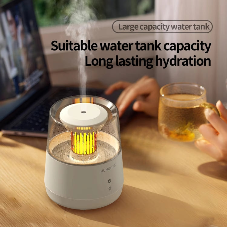 Raindrop Candlelight Aromatherapy Diffuser Air Humidifier with Colorful Lights EU Plug White