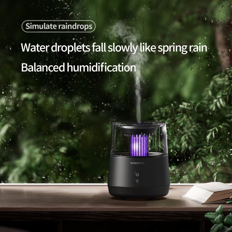 Raindrop Candlelight Aromatherapy Diffuser Air Humidifier with Colorful Lights EU Plug Black