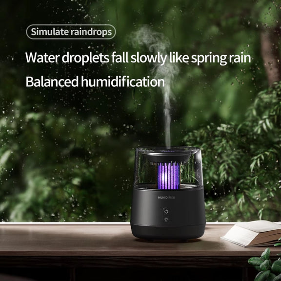 Raindrop Candlelight Aromatherapy Diffuser Air Humidifier with Colorful Lights US Plug White