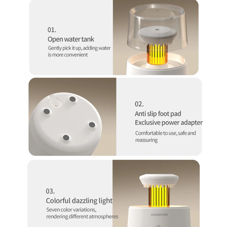 Raindrop Candlelight Aromatherapy Diffuser Air Humidifier with Colorful Lights US Plug Black