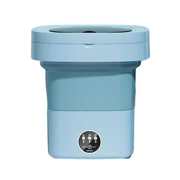 Fully Automatic Mini Foldable Washing Machine With Dehydration Function, Size: UK Plug(Blue)