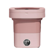 Fully Automatic Mini Foldable Washing Machine With Dehydration Function, Size: UK Plug(Pink)