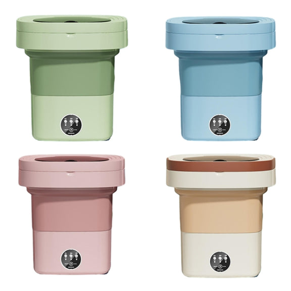 Fully Automatic Mini Foldable Washing Machine With Dehydration Function, Size: UK Plug(Green)