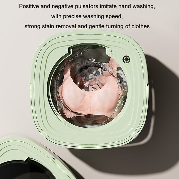 Fully Automatic Mini Foldable Washing Machine With Dehydration Function, Size: AU Plug(Green)