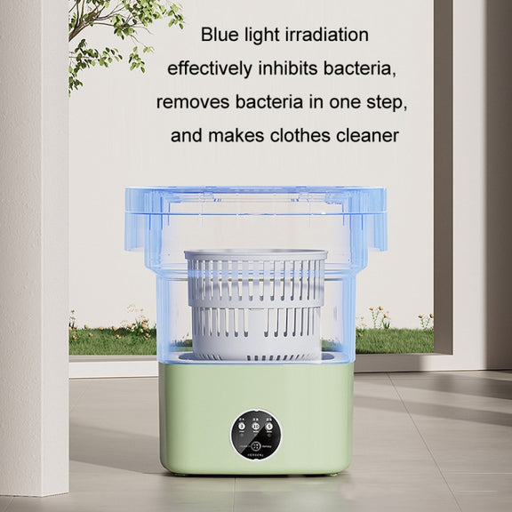 Fully Automatic Mini Foldable Washing Machine With Dehydration Function, Size: UK Plug(Green)