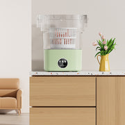Fully Automatic Mini Foldable Washing Machine With Dehydration Function, Size: UK Plug(Pink)