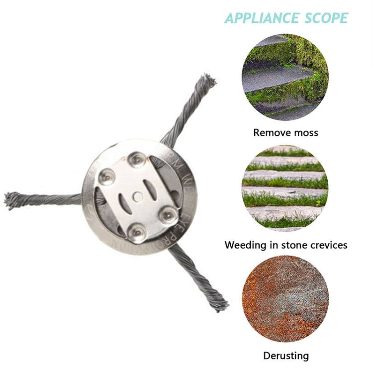 Steel Wire Weeding Wheel Twisted Wire Weeding Disc Mower Blade Accessories, Spec: 3-heads