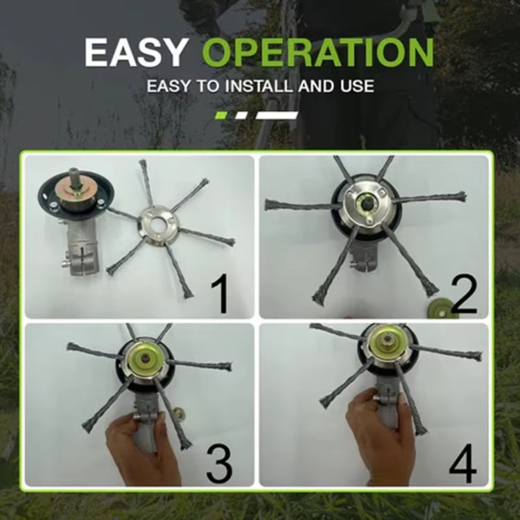 Steel Wire Weeding Wheel Twisted Wire Weeding Disc Mower Blade Accessories, Spec: 3-heads