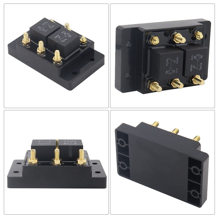 12V80A Automotive Relay Module Water-resistant Fuse Box(Black)