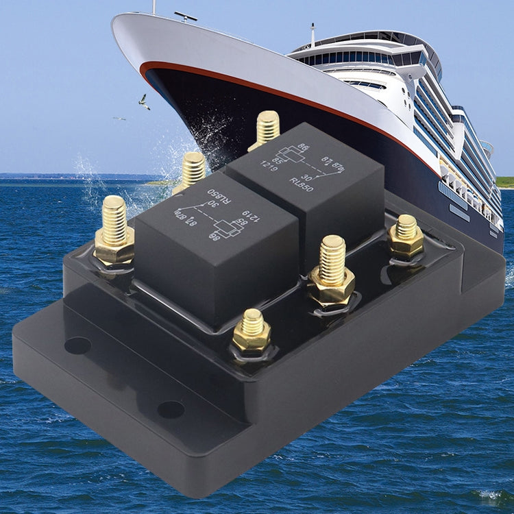 12V80A Automotive Relay Module Water-resistant Fuse Box(Black)