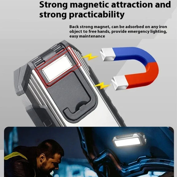 E-SMARTER KXK586 Flat Work Light LED Work Auto Repair Light USB Rechargeable Repair Light With Magnetic Attachment