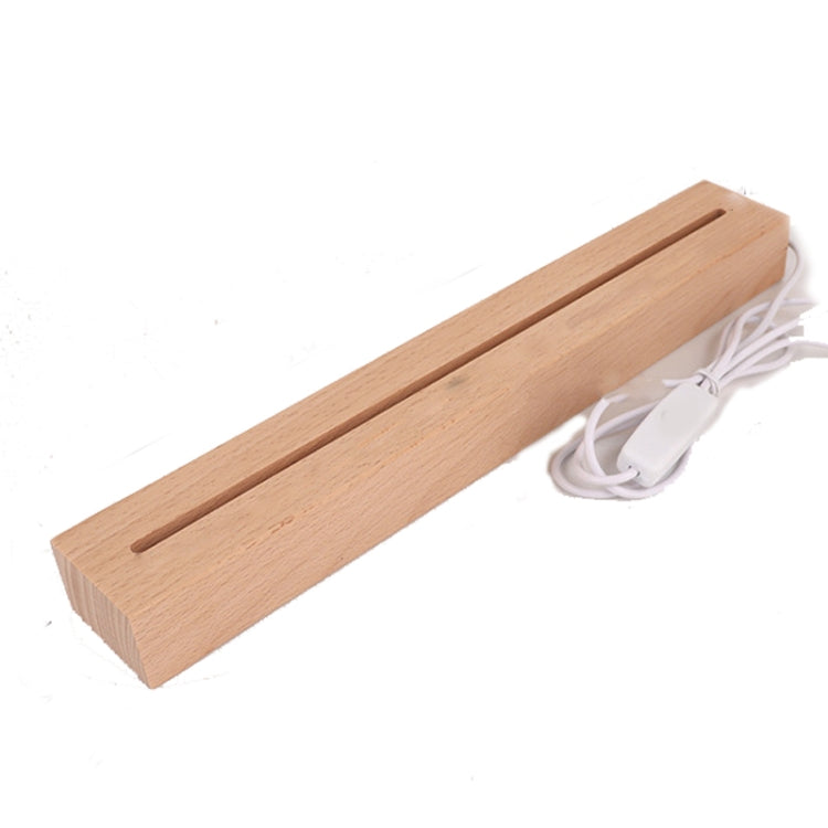 LED Light Solid Wood Luminous Base for Resin Art Acrylic Glass Lights Rectangular 30cm(Three-color Light)