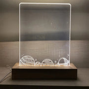 LED Light Solid Wood Luminous Base for Resin Art Acrylic Glass Lights Round 6x2cm(Warm Light)