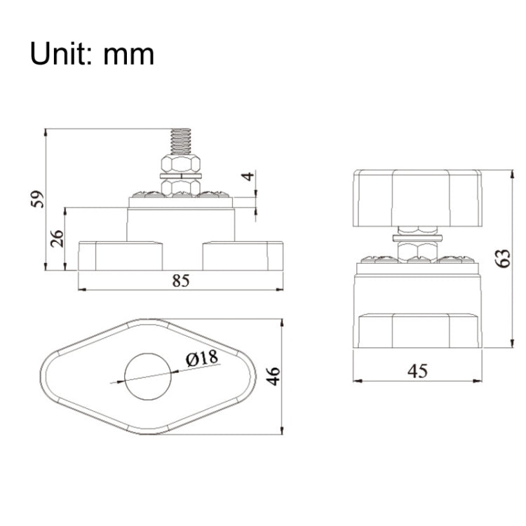 300A Car Modified Multi-channel Current Bus Terminal(AOA6313CRT-M8)