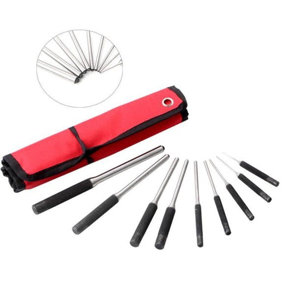 9-in-1 Heavy Duty Roll Pin Punch Set Round Punch Removal Tools, Spec: Canvas Packaging