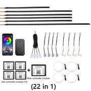 22 in 1 Car Hidden Acrylic LED Colorful Decorative Atmosphere Light Strip