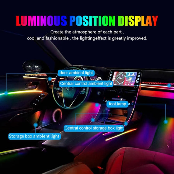 22 in 1 Car Hidden Acrylic LED Colorful Decorative Atmosphere Light Strip
