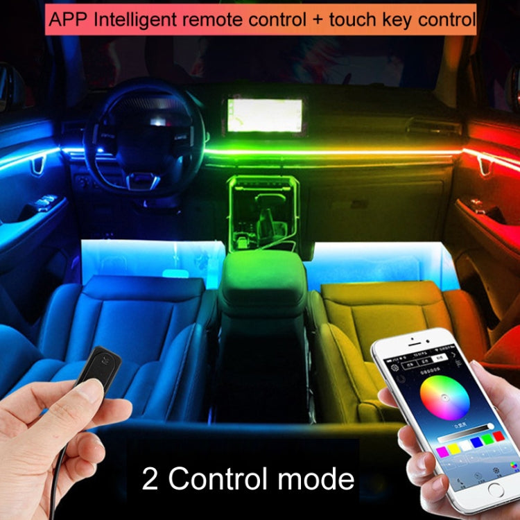 6 in 1 Car Hidden Acrylic LED Colorful Decorative Atmosphere Light Strip