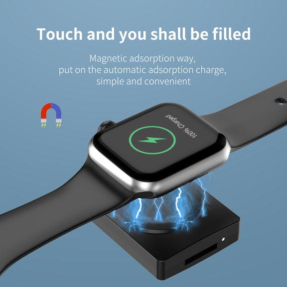S02 For Apple Watch Series USB Magnetic Watch Wireless Charger With Card Reader Function(White)