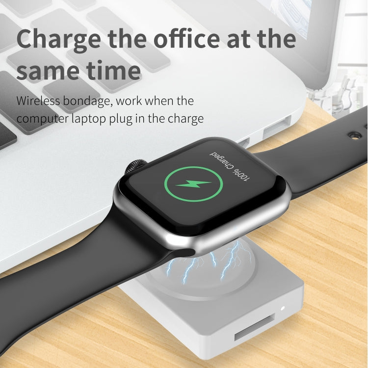 S02 For Apple Watch Series USB Magnetic Watch Wireless Charger With Card Reader Function(Black)