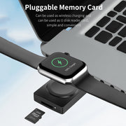 S02 For Apple Watch Series USB Magnetic Watch Wireless Charger With Card Reader Function(White)