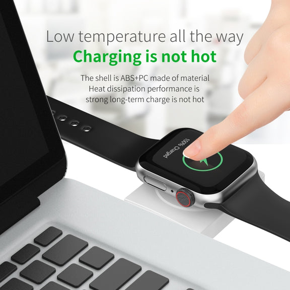 S02 For Apple Watch Series USB Magnetic Watch Wireless Charger With Card Reader Function(White)