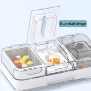 3 In 1 Double-layer Cutting and Grinding Medicine Box Travel Pill Organizer Case(Pink)