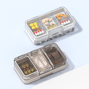 3 In 1 Double-layer Cutting and Grinding Medicine Box Travel Pill Organizer Case(White)