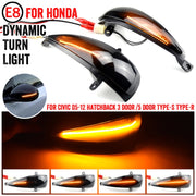 1pair For Honda Civic 8th Rearview Mirror Turn Signal Indicator Lights(Single Yellow Light Running)