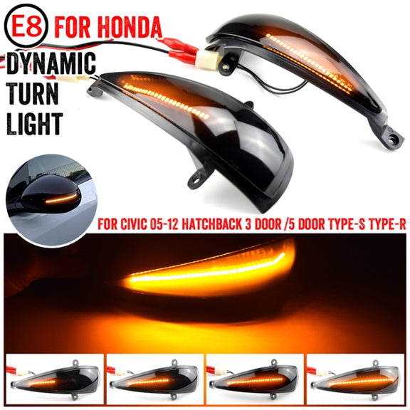 1pair For Honda Civic 8th Rearview Mirror Turn Signal Indicator Lights(Single Yellow Light Running)