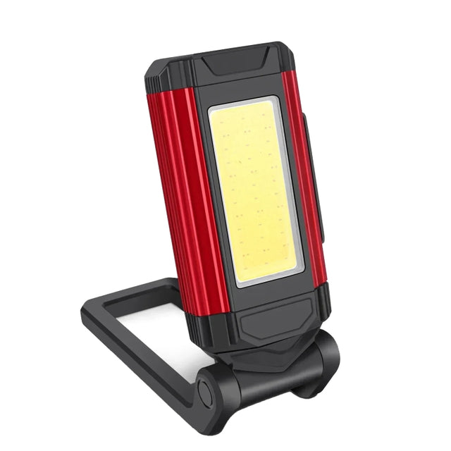 E-SMARTER K011 USB Rechargeable Repair Light With Magnet COB Strong Light Flashlight, Style: A Foldable Red