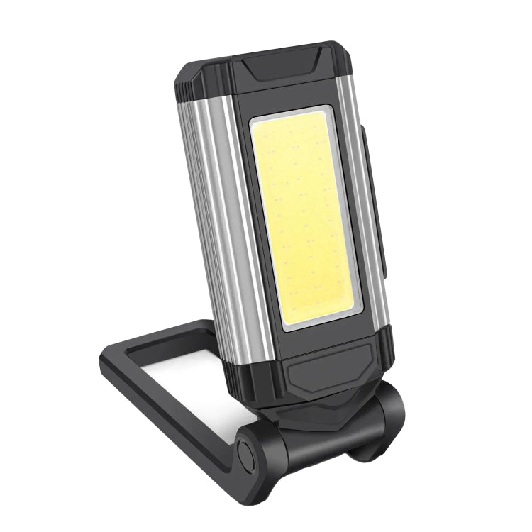 E-SMARTER K011 USB Rechargeable Repair Light With Magnet COB Strong Light Flashlight, Style: A Foldable Silver