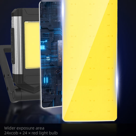 E-SMARTER K011 USB Rechargeable Repair Light With Magnet COB Strong Light Flashlight, Style: A Foldable Red