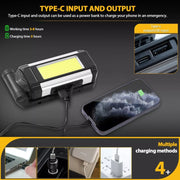 E-SMARTER K011 USB Rechargeable Repair Light With Magnet COB Strong Light Flashlight, Style: A Foldable Red