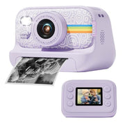 2.0-Inch LED Flash 1080P HD Recording Photo Printing Camera With 3-Rolls Paper, Color: Purple