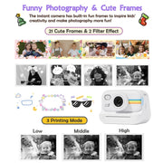 2.0-Inch LED Flash 1080P HD Recording Photo Printing Camera With 3-Rolls Paper, Color: Purple