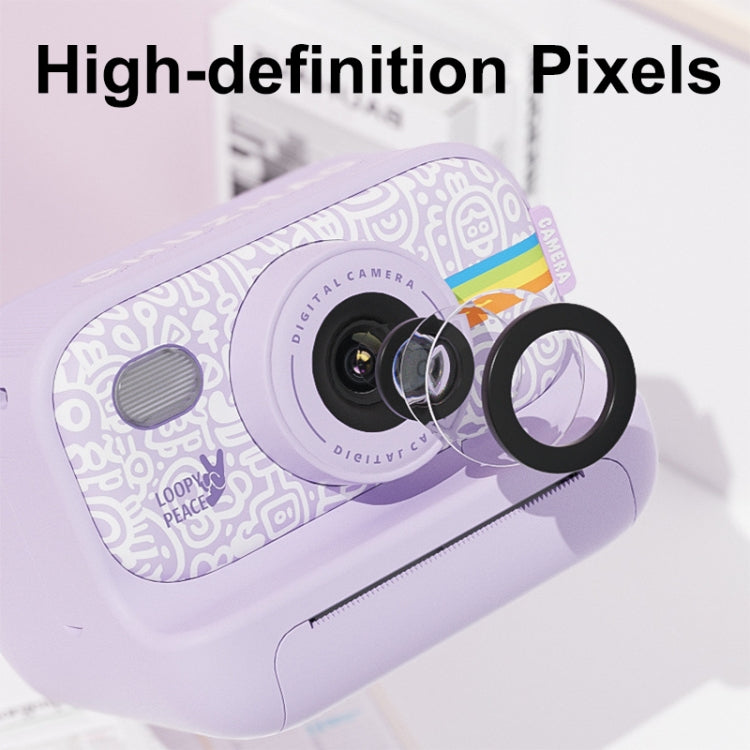 2.0-Inch LED Flash 1080P HD Recording Photo Printing Camera With 3-Rolls Paper, Color: Black+32G