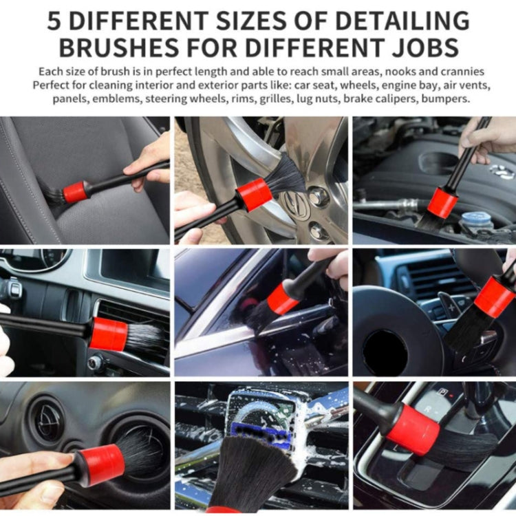 11pcs /Set Car Wash Cleaning Gap Detail Short Handle Brush(Blue)