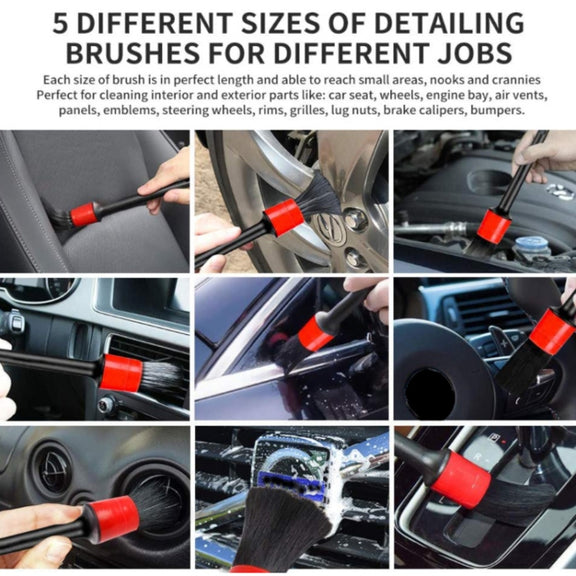 11pcs /Set Car Wash Cleaning Gap Detail Short Handle Brush(Blue)