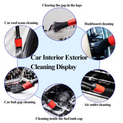 11pcs /Set Car Wash Cleaning Gap Detail Short Handle Brush(Blue)