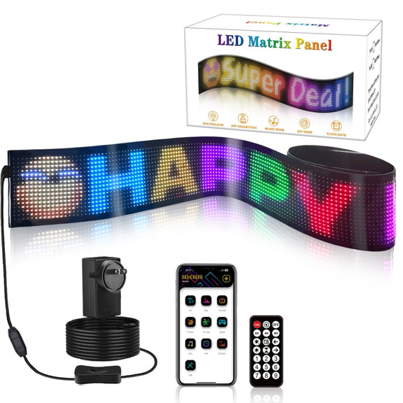 LED Flexible Screen Advertising  Large Screen Supports APP Bluetooth Control 69.4  x 7.6 Inch US Plug
