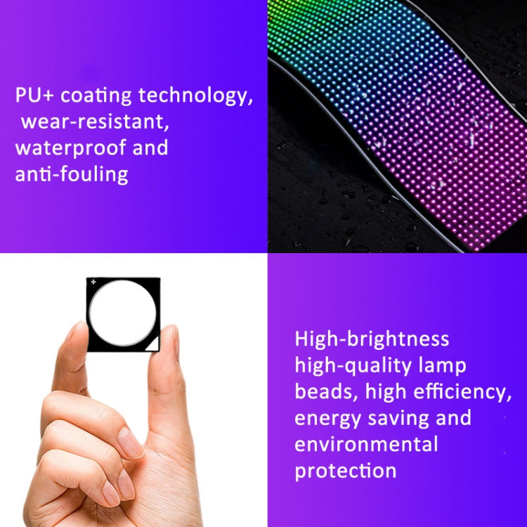 LED Flexible Screen Advertising  Large Screen Supports APP Bluetooth Control 52.4 x 7.6 Inch US Plug