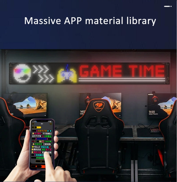 LED Flexible Screen Advertising  Large Screen Supports APP Bluetooth Control 35.4 x 7.6 Inch USB