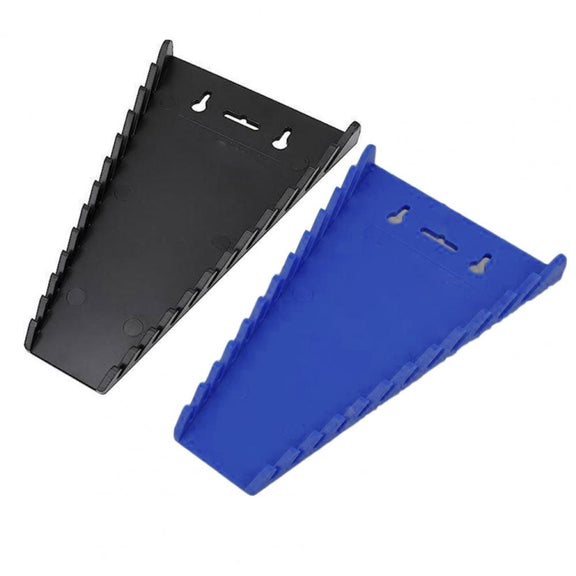 12-Slot Plastic Magnetic Removable Tray Wrench Storage Bracket(Black+Blue)