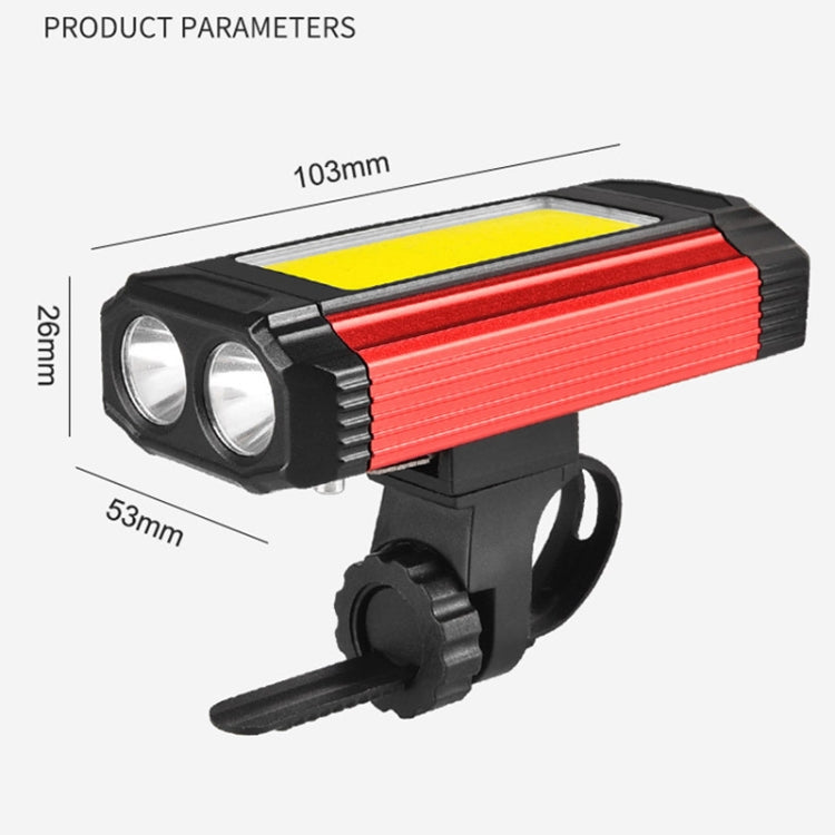 E-SMARTER K011 Bike LED Lamp USB Rechargeable Cycling Light COB Bright Flashlight(Silver)