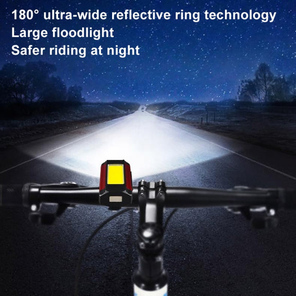 E-SMARTER K011 Bike LED Lamp USB Rechargeable Cycling Light COB Bright Flashlight(Silver)